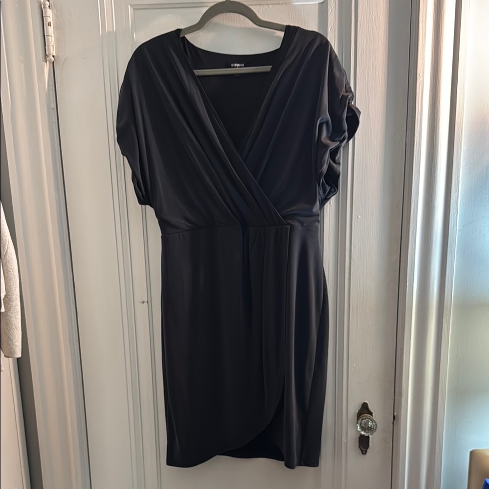Express Gray Wrap Dress